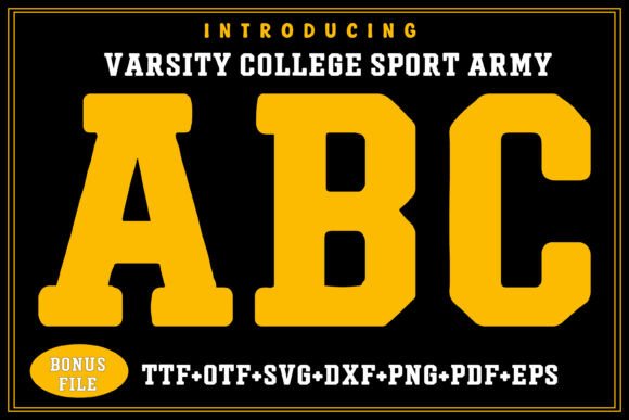 Varsity College Sport Army: A Bold Font for Strategic Branding and Impactful Design
